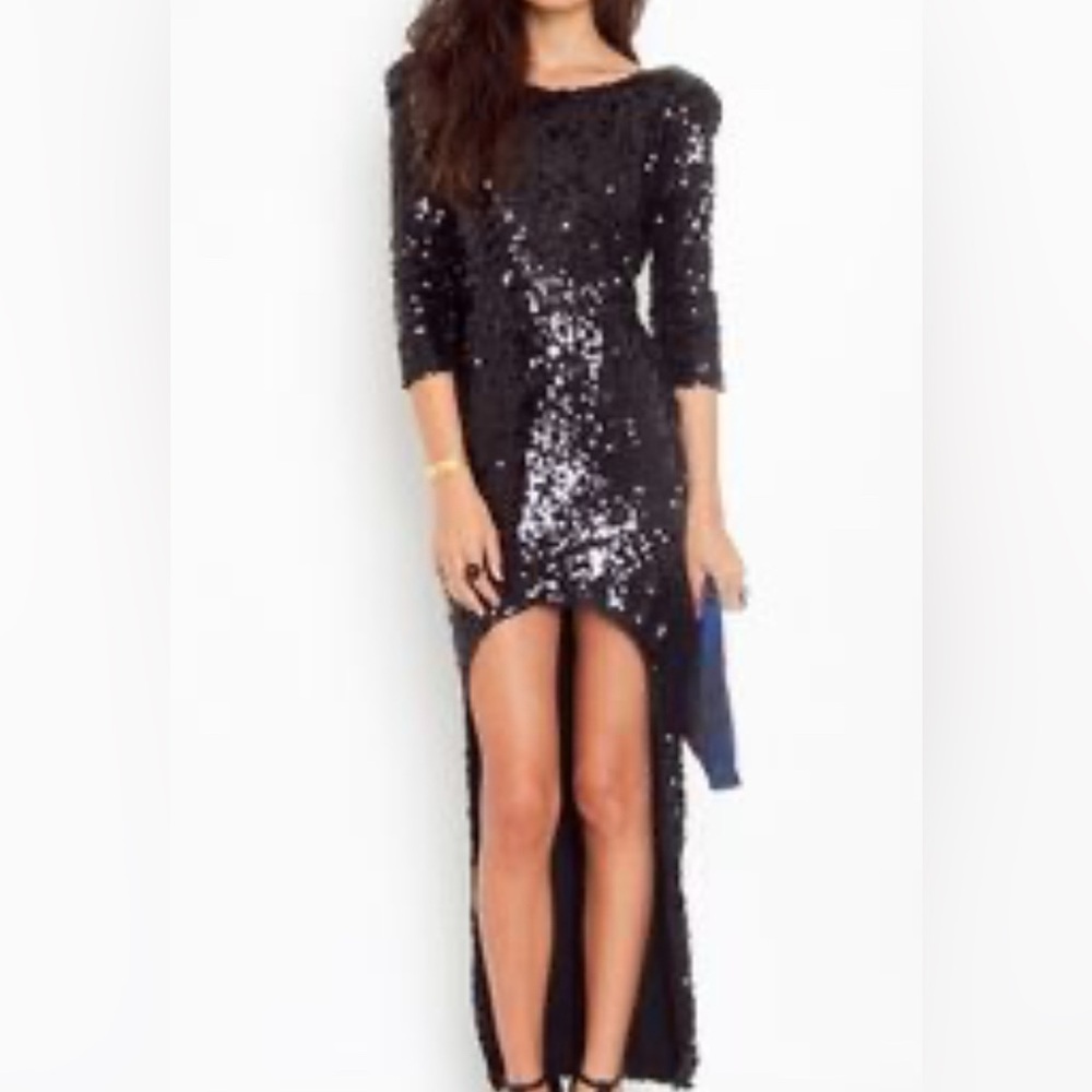 Prom Black Sequin Evening Dress